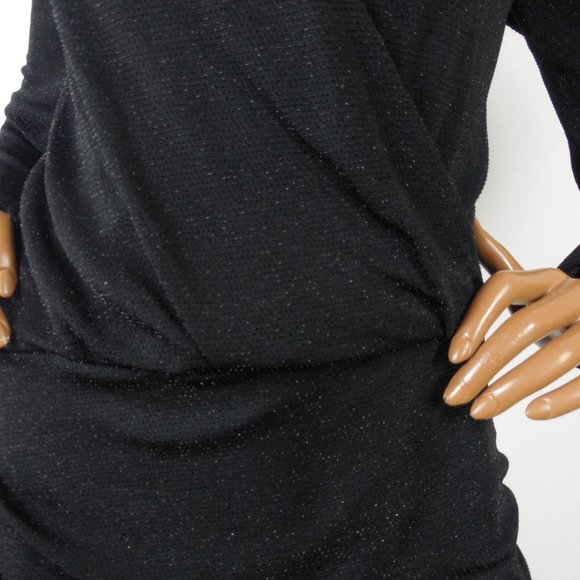 EXPRESS M NWT Black Cocktail Dress Lurex Low Cut - Picture 5 of 10